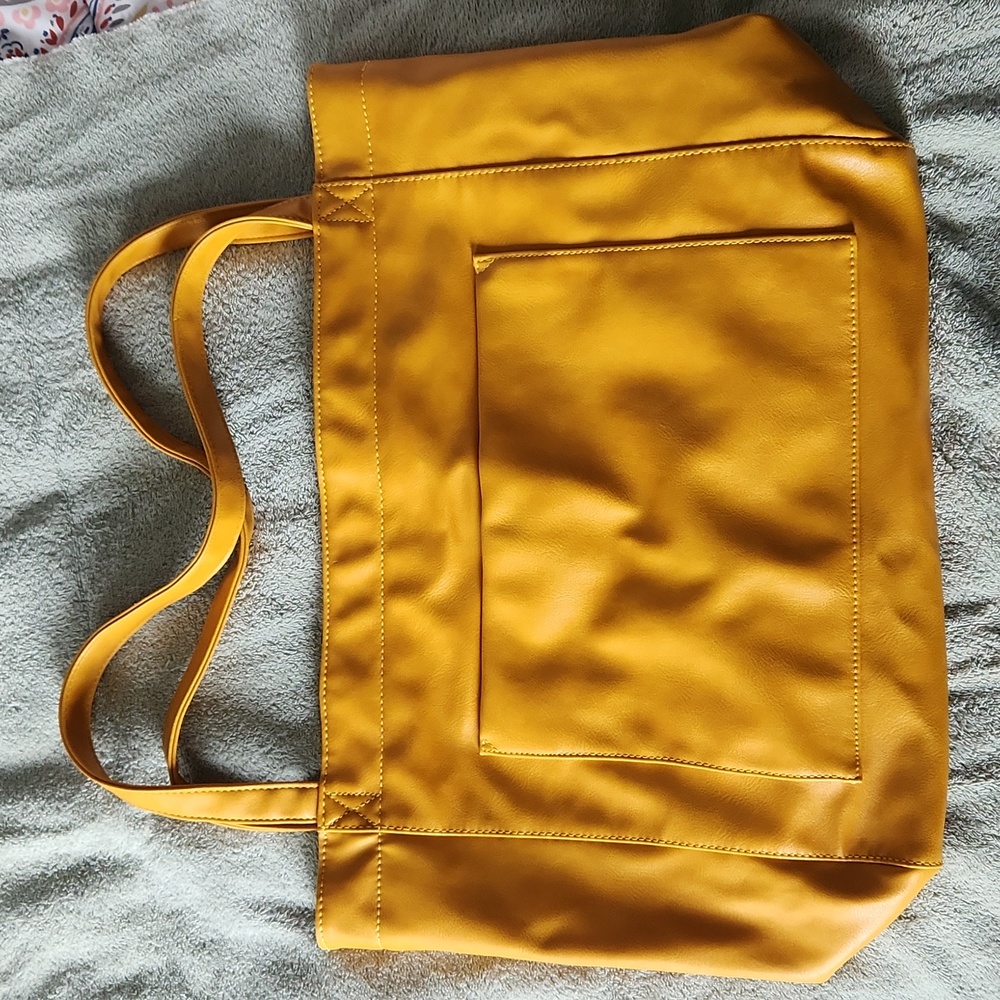 Large faux leather tote